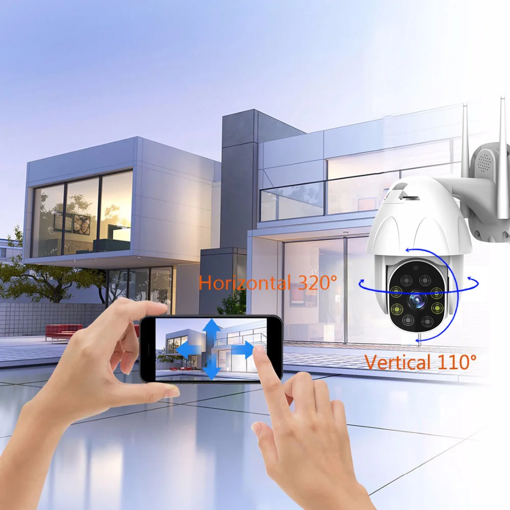 Уличная PTZ IP камера с Wi Fi 720P/1080p скоростная купольная безопасности 4xzoom 2 МП ИК