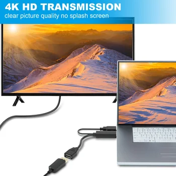 

PC Portable Active Black Connector HDMI To DisplayPort Converter Adapter 4K 30HZ Home Office Accessories USB 2.0 Powered Cable