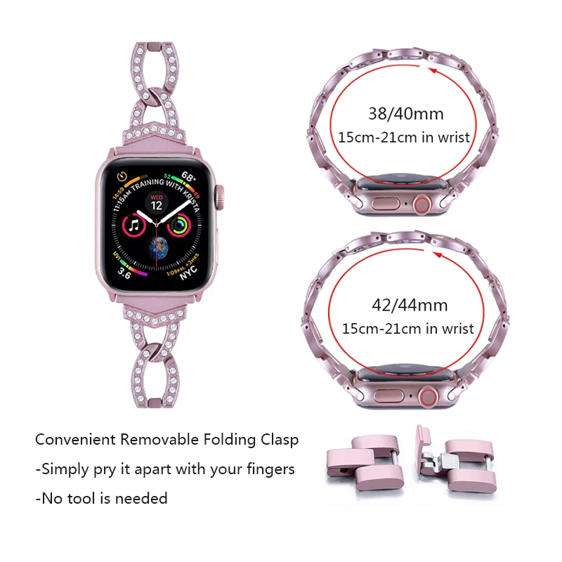 Для Apple Watch, ремешок 40 мм, 44 мм, серия 5, тонкий сменный браслет, ювелирные изделия для женщин, для iWatch, серия 4, 3, 2, 1, 38 мм, 42 мм