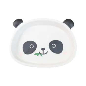 

Cute Cartoon Panda-shaped Tableware Shatter-resistant Plate Bowl Divider Plate Cup Spoon Kids Baby Natural Bamboo Fiber Bowls