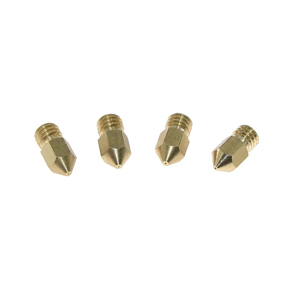 10Pcs/lot MK7 MK8 Brass Nozzle Extruder Threaded 0.2/0.3/0.4/0.5/0.6/0.8mm For 1.75mm Filamnet Head 3D Printer Parts