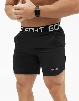 

2019 New Men Gyms Fitness Shorts Mens Summer Quick-dry Casual Embroidery Short Pants Male Jogger Workout Beach Knee Length