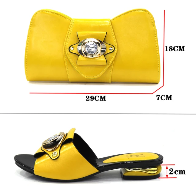 New Arrival Italian Shoes with Matching Bags Set Decorated with Rhinestone Women Summer Shoes African Wedding Shoe and Bags 5