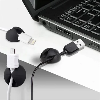 

5pcs Silicone Cable Winder Organizer Desk Set Wire Data Line Fixer Winder Wrap Cord Desk Accessories Korean Office Supplies