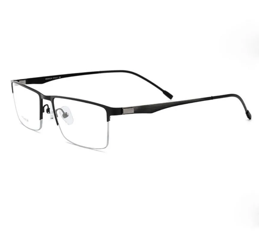 black Ultralight pure titanium frames 9838 business style men eyewear can be myopia reading glasses 1.74 anti-blue lenses - Цвет оправы: black