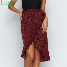 Богемная Женская пляжная юбка с разрезом, высокая талия, свободная, цветочный принт, модная женская юбка размера плюс, бант, ремень, летние повседневные юбки