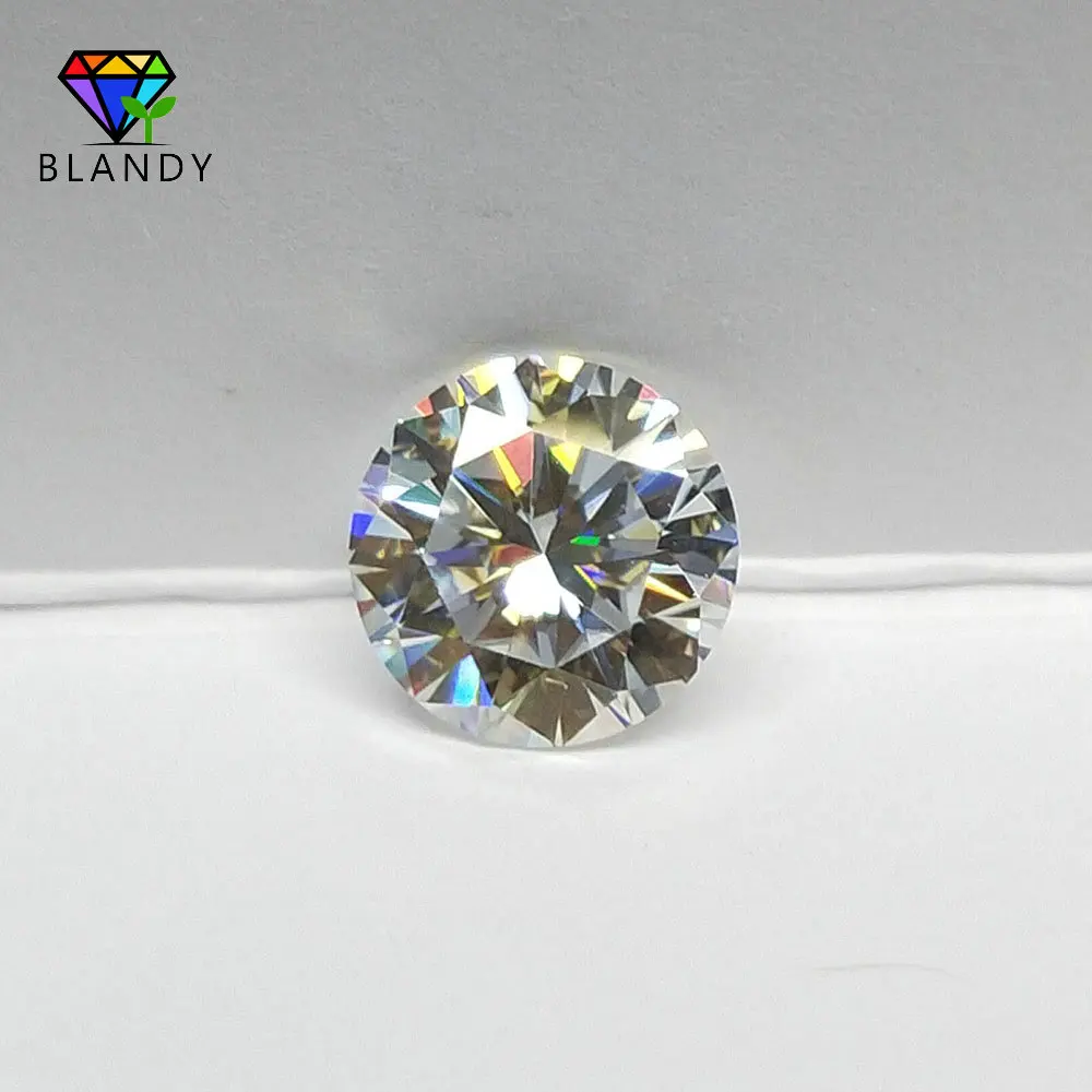 Multicolor Round Cut Moissanite Gemstone with GRA Certification