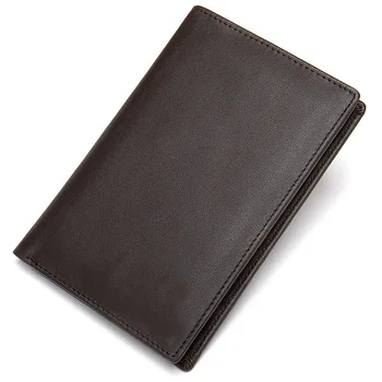 

2020 Men's Genuine Leather Wallets with Passport Cover Vintage Short Wallet Cowhide Purse Money Credit Card Holder drop shipping