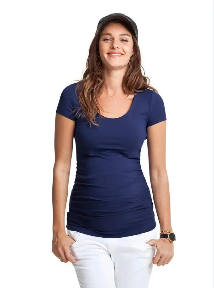 

Tp028 Western Style Maternity Clothes Spring And Summer New Style Maternity Top Crew Neck Short Sleeve Pregnant Women Nursing T-