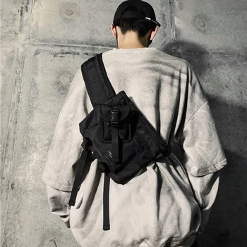 

Fashion Men Crossbody Chest Bags Tactical Hip Hop Style Streetwear Bags Tactical Chest Pack for Men Messengers Bag Waterproof
