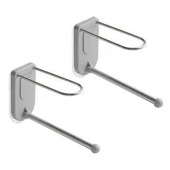 

2 Pcs Stainless Steel Hanger Storage Rack Punch Free Wall Hanging Hanger Shelf Multi-Purpose Clip Hanger Organizing Rack