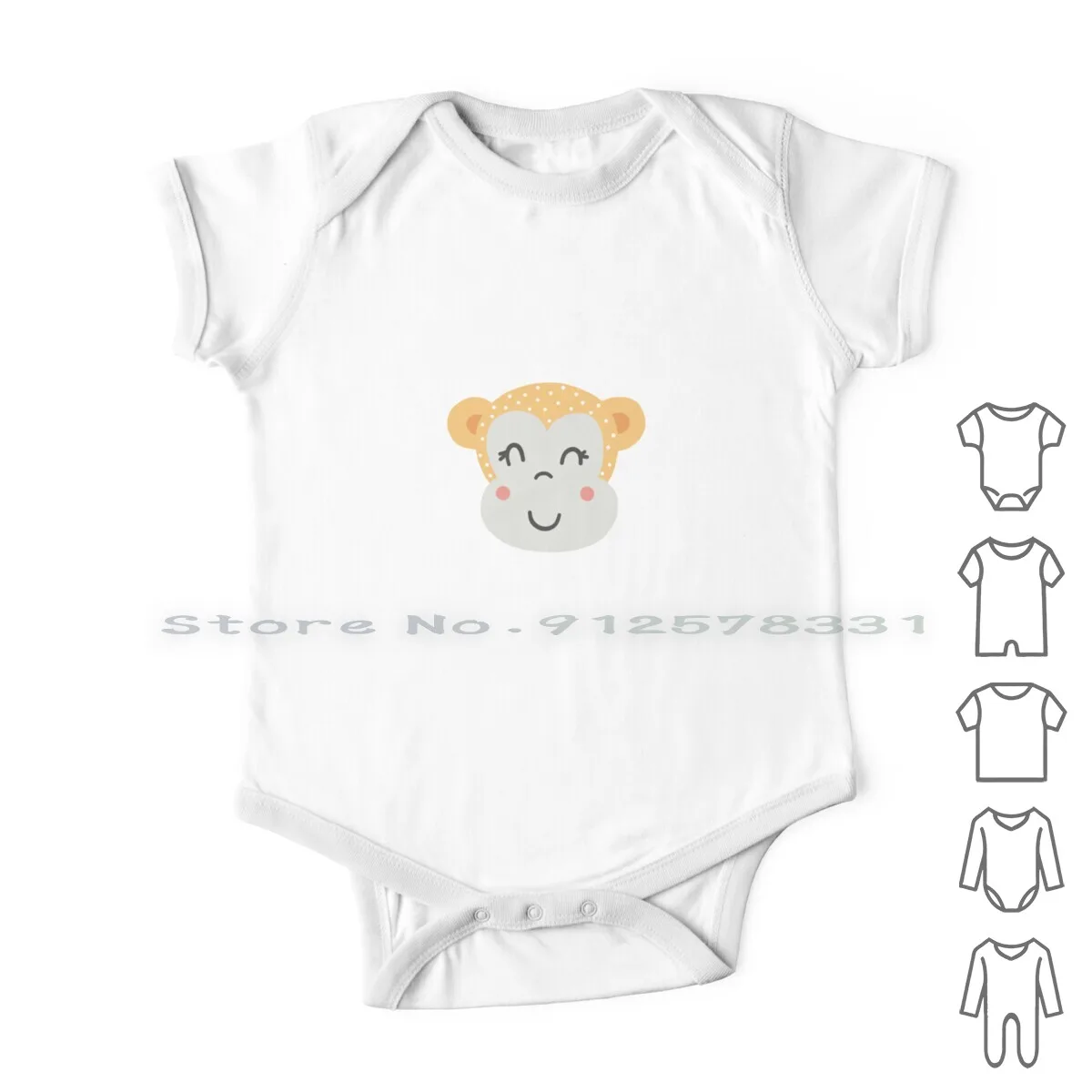 

Cute Animal Smiling Newborn Baby Clothes Rompers Cotton Jumpsuits Animal Cute Baby Cub Wild Little Cartoon Doodle Hug Smile