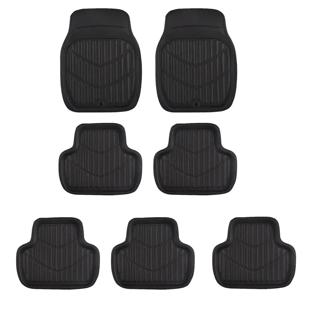 

7Pcs Style Car Floor Mats Set Pvc Leather Universal Fits Most Cars Protector