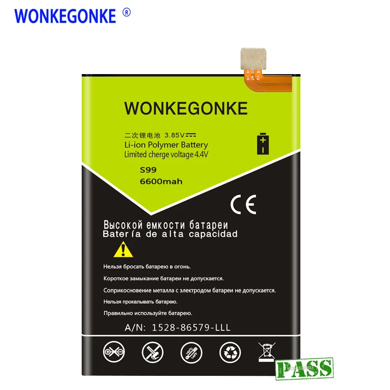 Аккумулятор WONKEGONKE для HOMTOM S99 6600 мАч