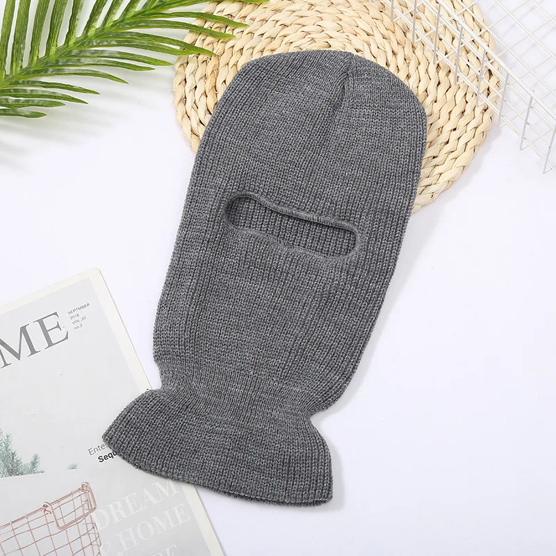 1-Hole Ski Mask Knitted Hat Face Cover Winter Warm Balaclava Bonnet Outdoor Sports Beanies Funny Party Riding Cap winter cap for men Skullies & Beanies