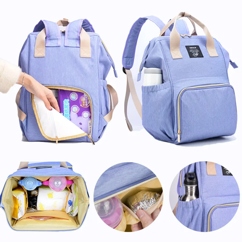 Big Discount Maternity Backpack Leisure Mother Baby Bag For Traveling Baby Care bolsa maternidade Solid Baby Bags For Mom