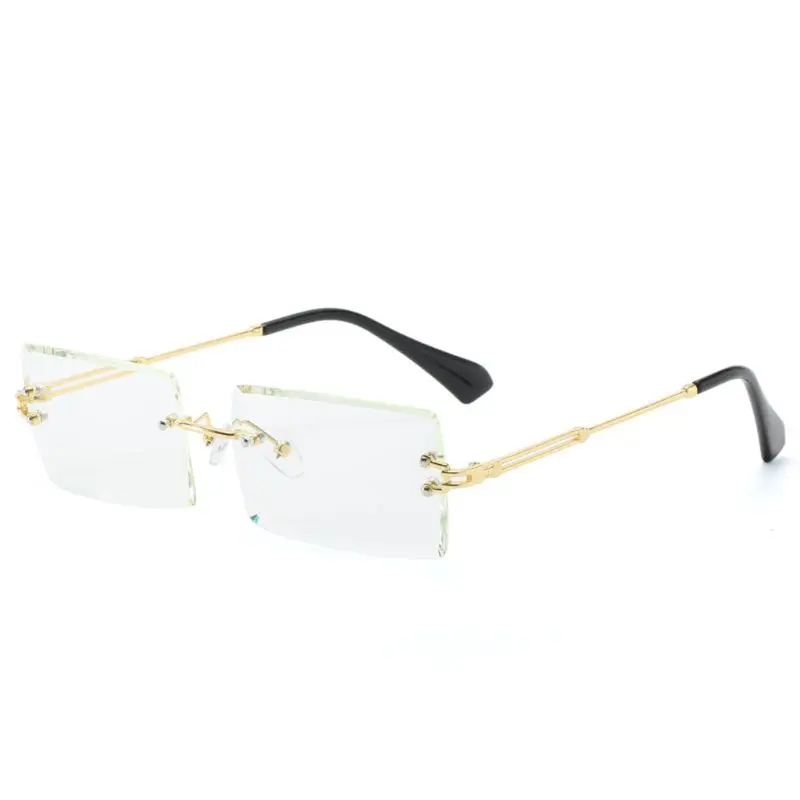 Новые бескаркасные Квадратные Солнцезащитные очки с обрезанными краями Модные мужские и женские маленькие цветные солнцезащитные очки C6UD - Цвет линз: TT