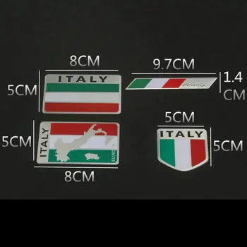 

4pc Automobile Motorcycle Exterior Accessories Great Country ITALY National Flag Aluminum Alloy Car Sticker
