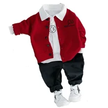 Демисезонный одежда для маленьких мальчиков и девочек детская куртка, футболка и штаны, 3 шт./компл. для детей, Детский спортивный костюм, хлопковые детские костюмы Детский костюм