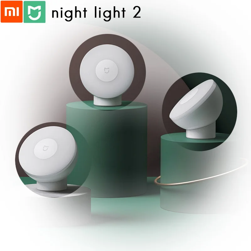 Оригинальный Ночной свет с активированным движением Xiaomi 2 магнитное вращение на