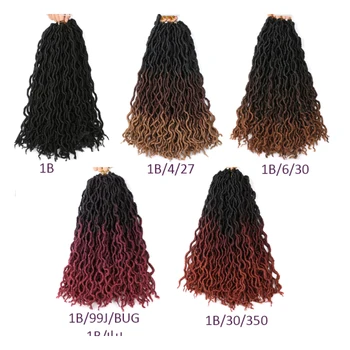 

Faux Locs Bohemian Gypsy Hair Extension 18" 24 Roots 100g Synthetic Hair Ombre Crotchet Braid Hair Extensions Black Brown