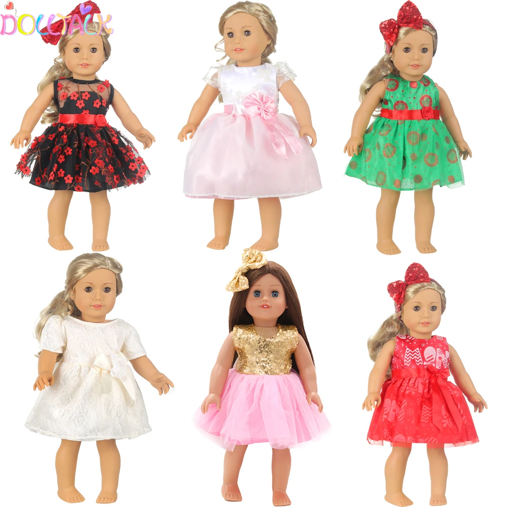 15 Colors Princess Doll Dress Doll Clothes For 43cm Baby New Born Doll Cute Skirt Dress For 18Inches American Dolls Gift 1