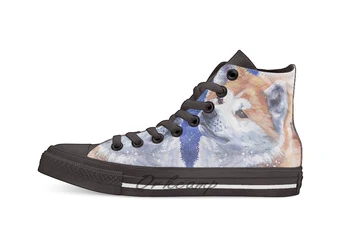 

Japanese Akita Fine Art Painting Novelty Design Casual Canvas Shoes Custom shoes Drop Shipping