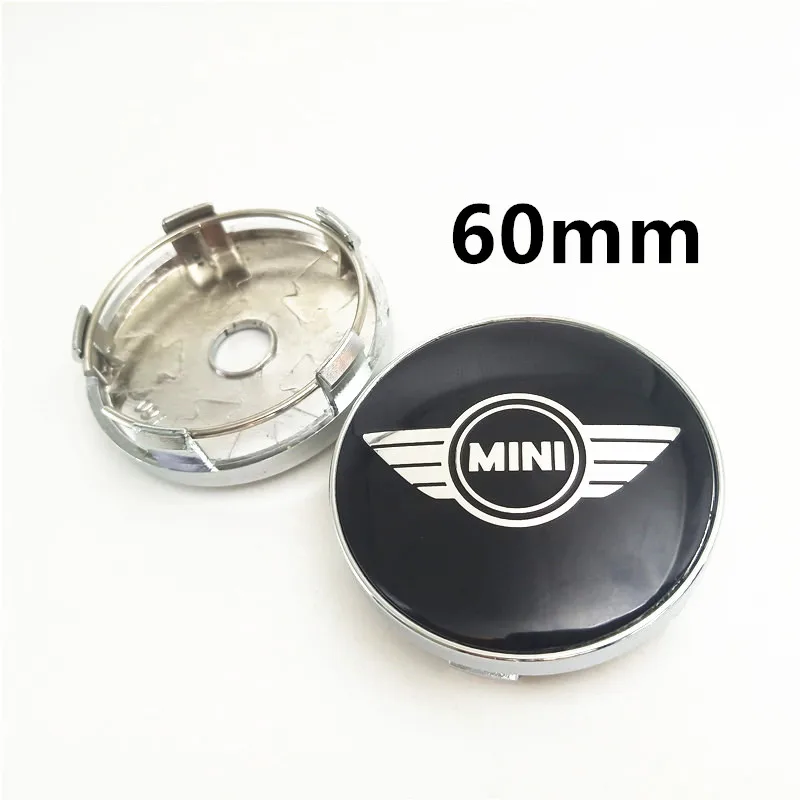 4X60mm black MINI 4 шт./компл. 56 мм или 60 мм колпак автомобильного колеса центральный колпачок значок Логотип 3D автомобильный Стайлинг для мини работает S R50 R53 R56 F56 логотип - Цвет: 4X60mm black MINI
