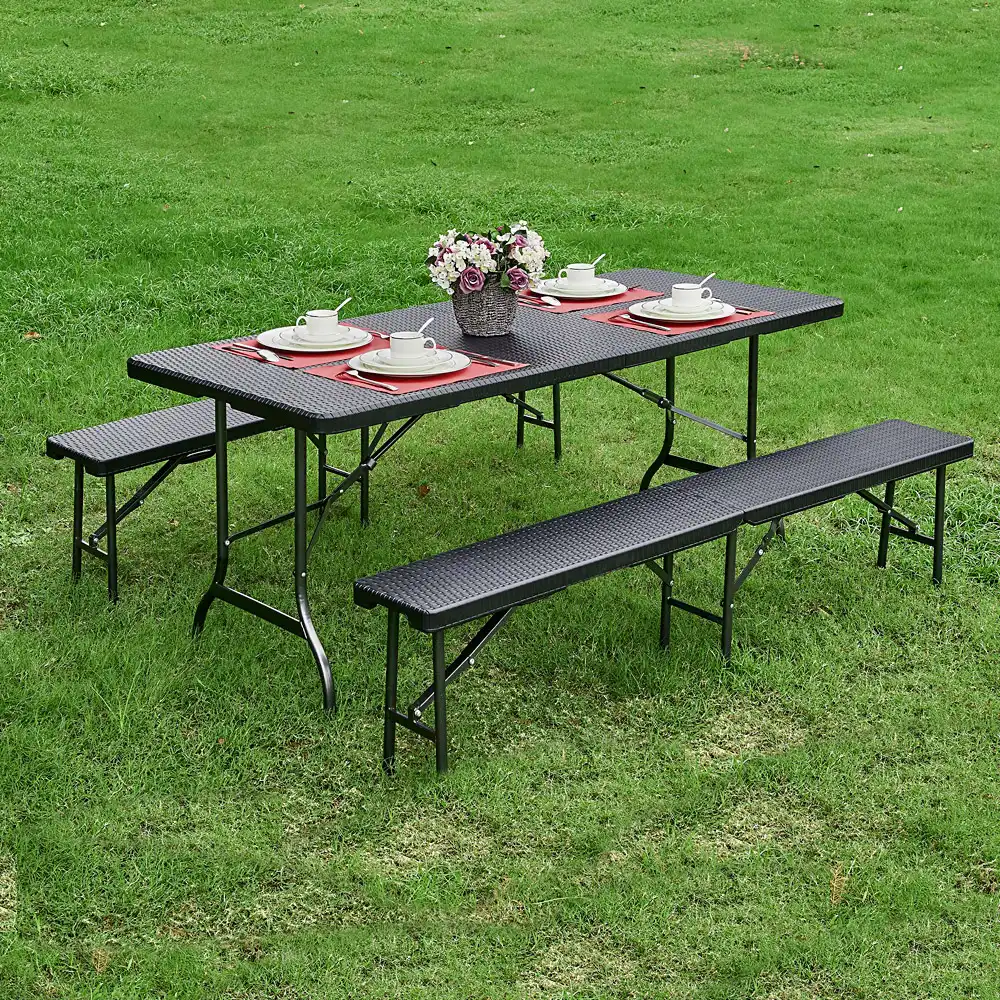 Foldable Patio Benches 6ft Long Folding Camping Picnic Bench Outdoor Garden Party Dining Bbq Bench Chair French Direct Shipping Aliexpress