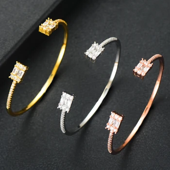 

GODKI Spring Trendy Luxury Stackable Statement Bangle For Women Wedding Full Cubic Zircon Crystal CZ Dubai Bracelets 2019