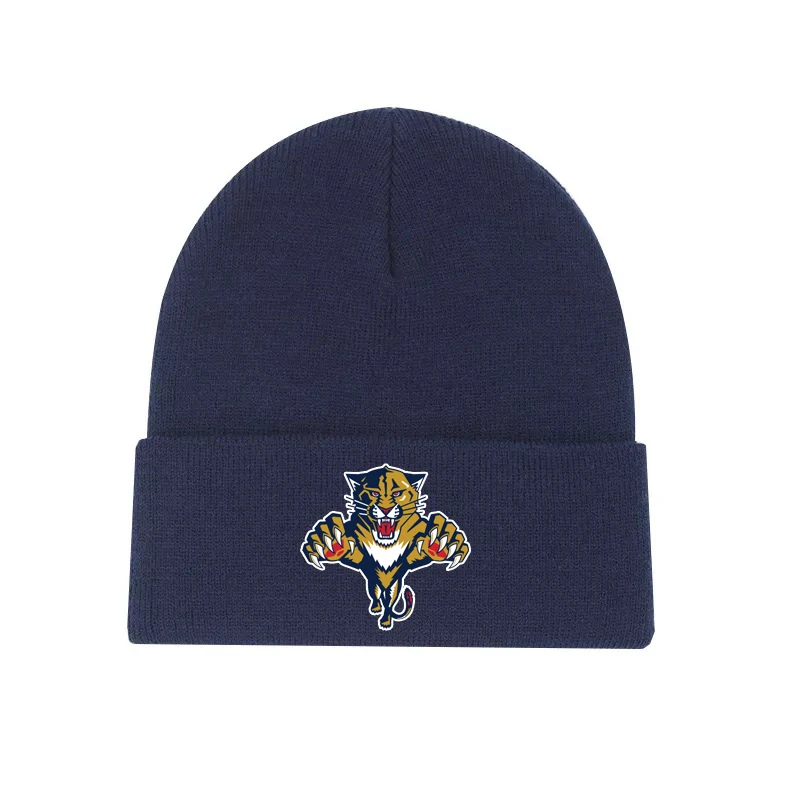 COLDOUTDOOR зимняя вязаная хоккейная шляпа с вышитым логотипом синего и черного цвета