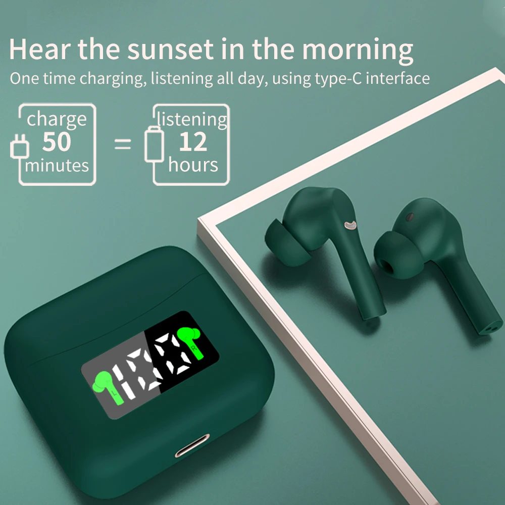 Беспроводные наушники J5 TWS с Bluetooth 5 2 спортивные со светодиодным дисплеем