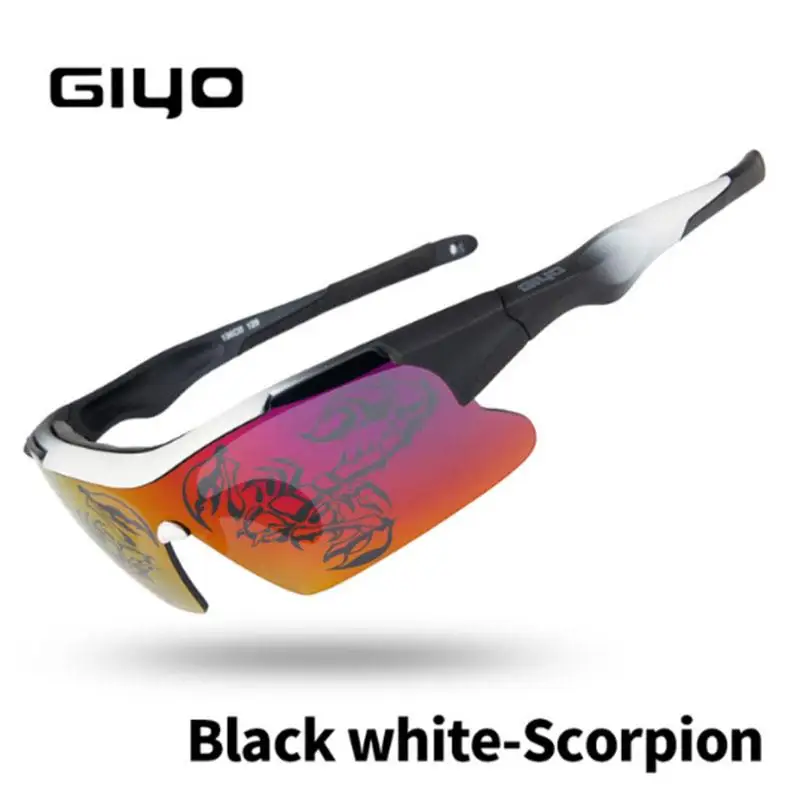 GIYO поляризованные велосипедные очки UV400 Защита объектива MTB дорожный велосипед Спорт на открытом воздухе велосипедные солнцезащитные очки, снаряжение для велосипедистов - Цвет: Black White Scorpion