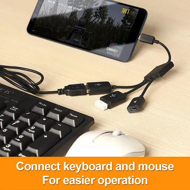 Новый 3 в 1 микро OTG USB порт игровая мышь клавиатура адаптер кабель для Android