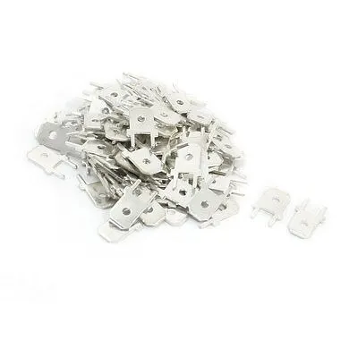 

100 Pcs 13mm x 4.8mm 2 Pin PCB Mounting Tab Solderless Terminal