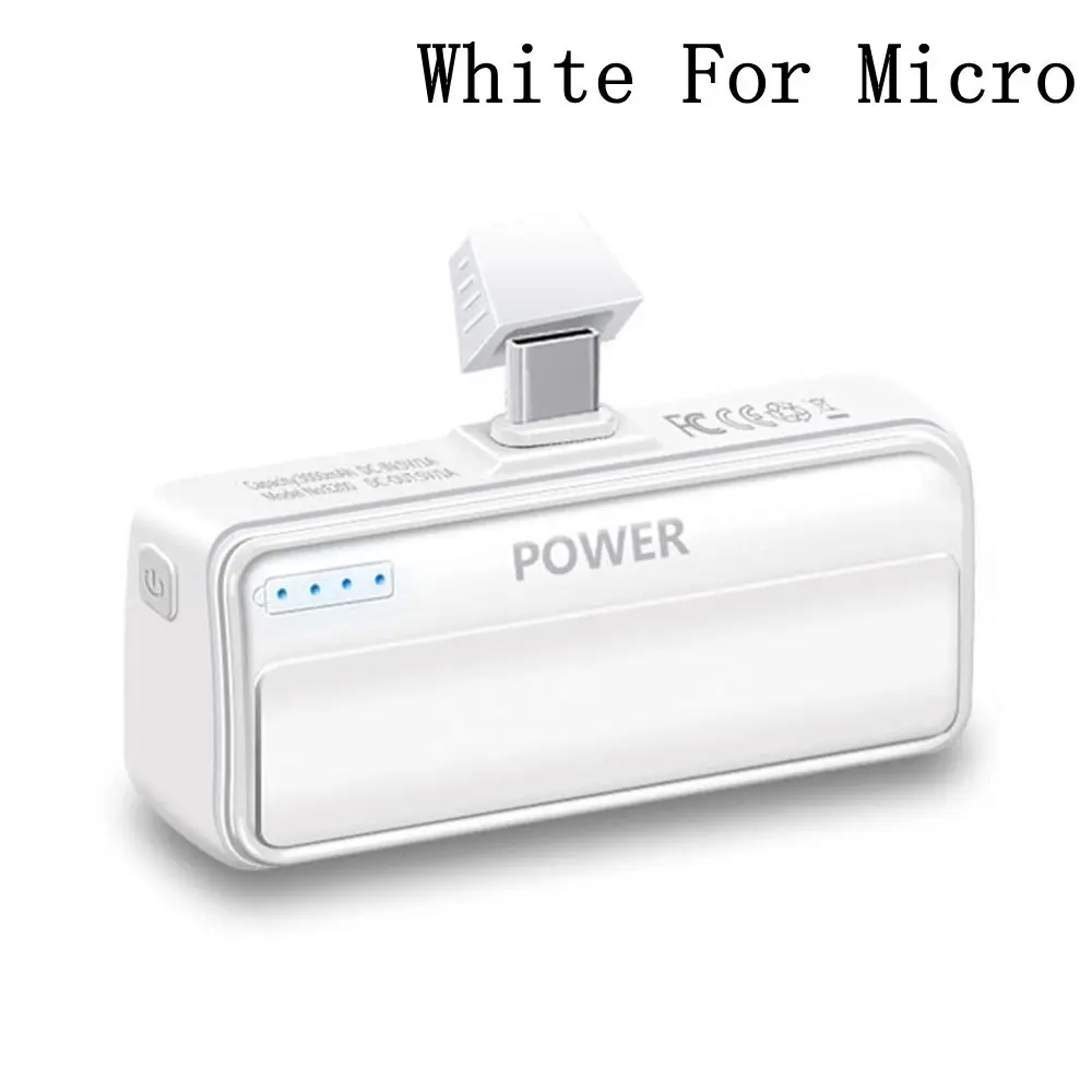 FLOVEME mi ni power Bank для телефона mi cro usb type C 3000mAh PoverBank портативное зарядное устройство для iPhone, iPad, Xiaomi mi, huawei - Цвет: White For Micro