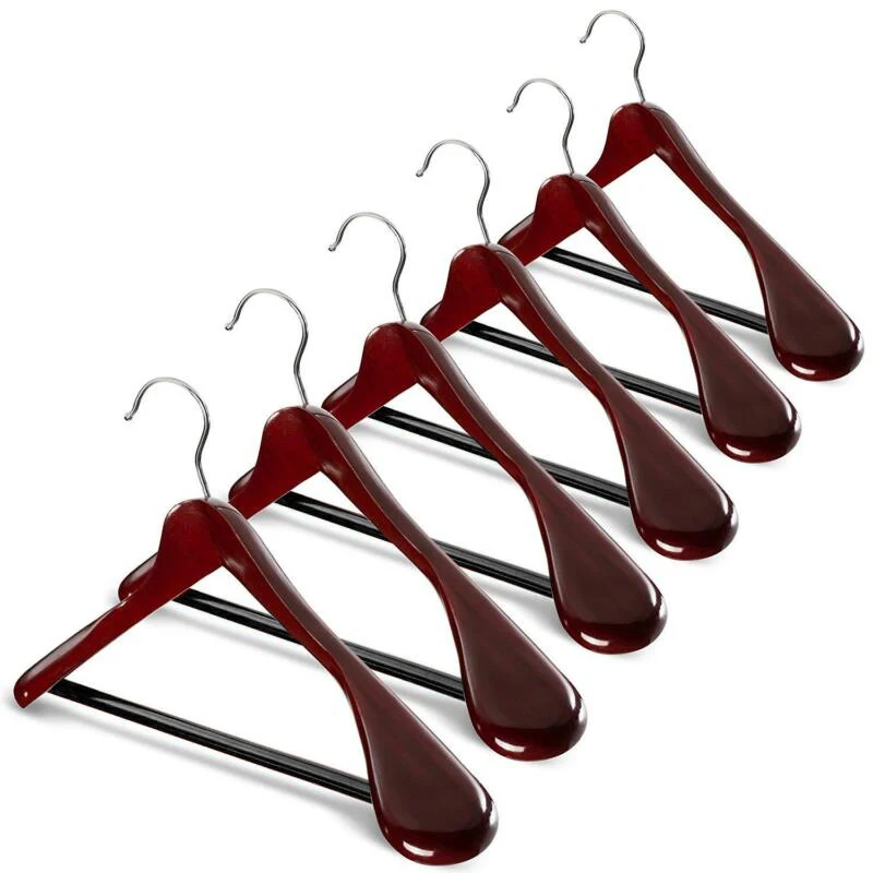 

6pcs Space Saving Wood Hanger Clothing Rack Hook Closet Organizer 45*24*6cm Clothes Closet Organizer