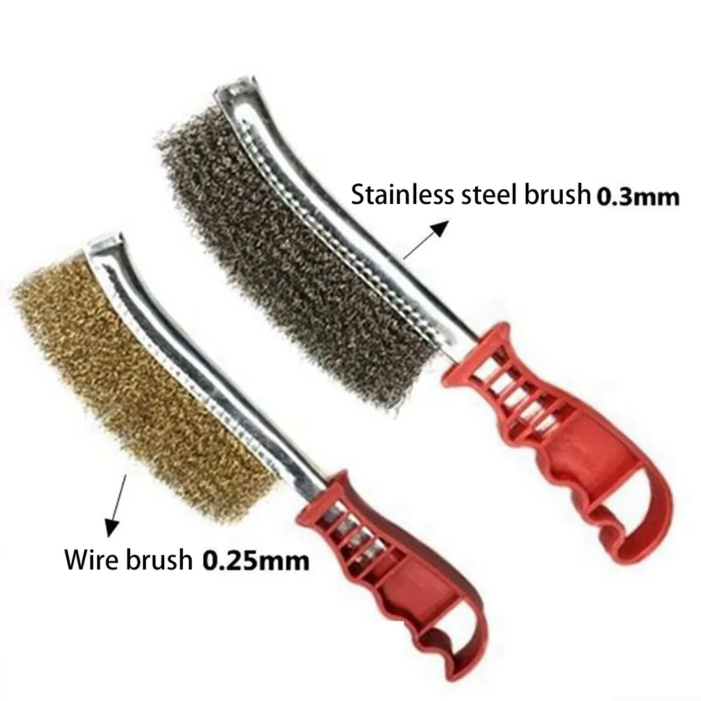 

Tools Brush Steel For Metal Rust Hand Stainless Wire Cleaning Removal Welding Prep Red+Silver Workshop Seam Hot Dropshipping