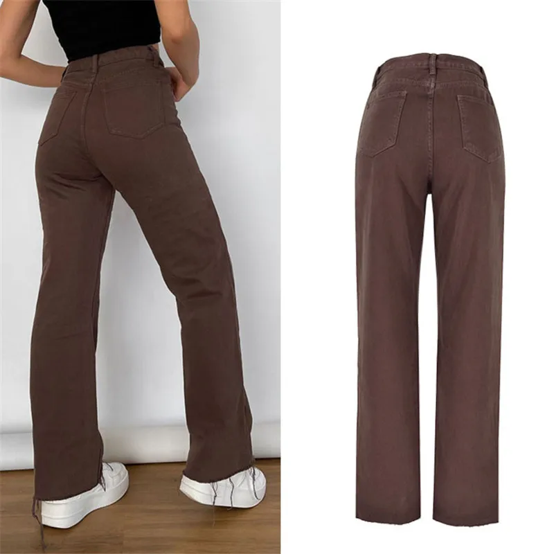 Boyfriend High Waist Straight Streetwear Women Denim Jeans 2023