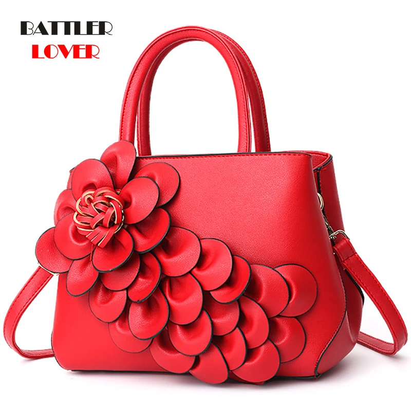 Luxury Handbags Women Bags Girl Designer PU Leather Floral Tote Bag Ladies Casual 3D Flower Messenger Shoulder Bags Bolsos Mujer