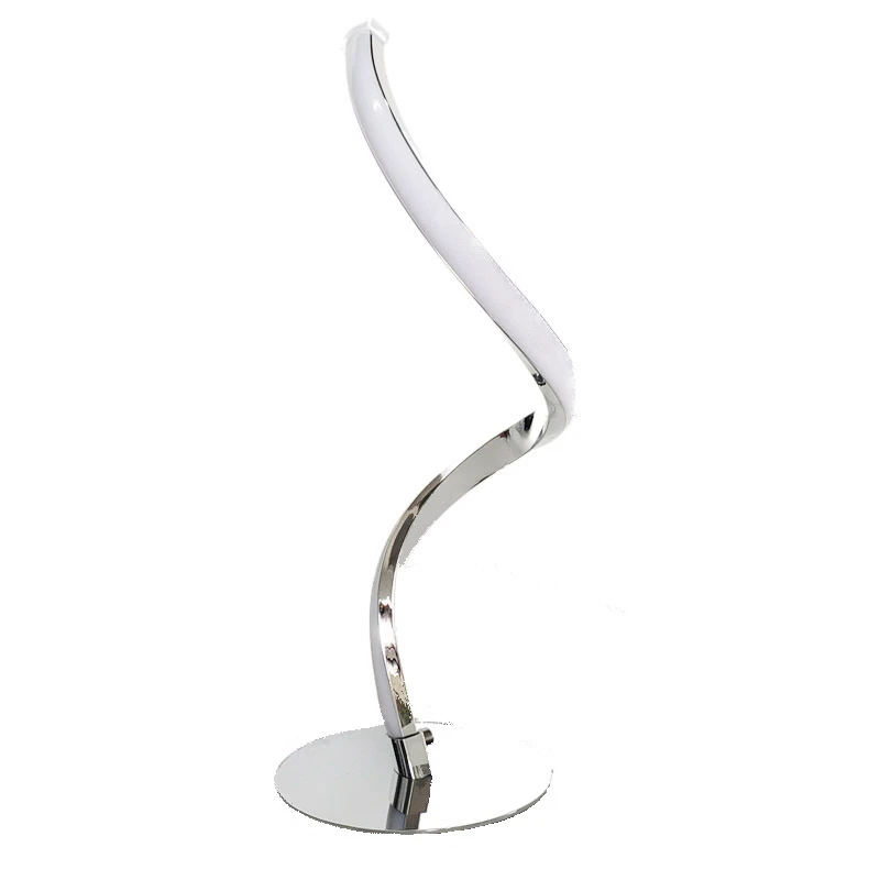 LED Spiral Table Lamp Curved Desk Bedside Lamp Cool White Warm White Touch Dimming Desk Lamp For Living Room Reading Home Decor