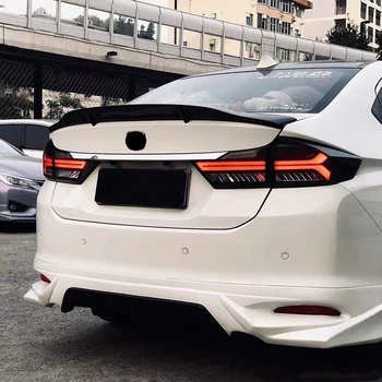 

Use For Honda City Spoiler 2015 16 17 18 19 Year Real Glossy Carbon Fiber Rear Wing Sport R Style Accessories Body Kit