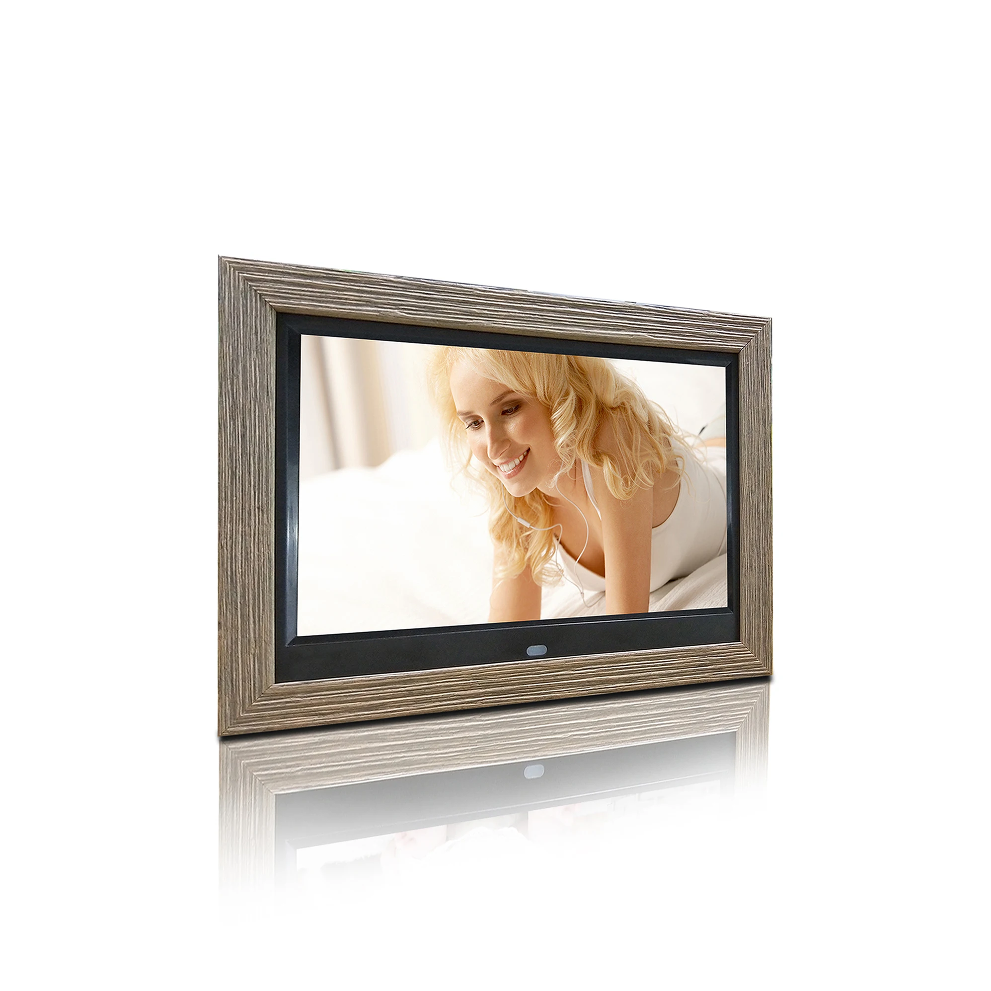

10 inch customized digital photo frame with wooden frame auto play picture or video