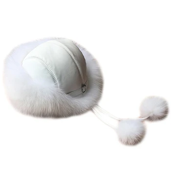 

Real Fox Princess Hat Mongolian Hat Fox Fur Fancy Ball Design Winter Warm Hat Fashionable Ladies Fur Hat