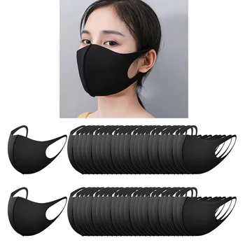 

50pcs Mouth Mask Reusable Dust Proof Face Mask Black