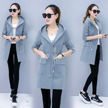 Ранняя осень, стиль, модное шикарное тонкое пальто в стиле Харадзюку, модное корейское свободное женское платье средней длины Spr