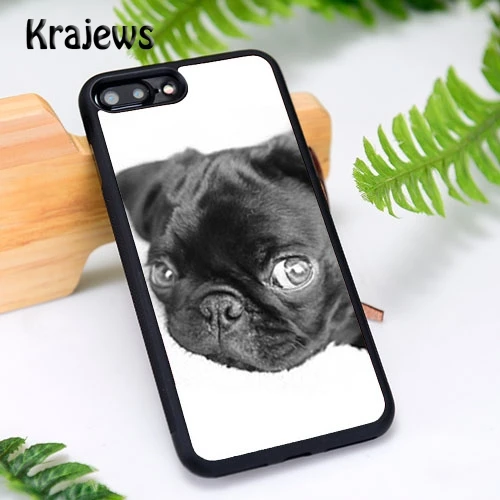 Чехол из ТПУ с милым черным Мопсом для iPhone 5, 6 S, 7, 8 Plus, 11 Pro, X, XR, XS Max, samsung Galaxy S6, S7, S8, S9, S10 PLUS - Цвет: 008