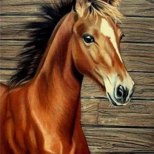 GATYZTORY 5D алмазная живопись Полная площадь DIY домашний декор мозаика Стразы Картина на холсте с логотипом на заказ Настенная картина красно-коричневая лошадь