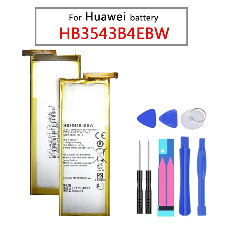 Аккумулятор для телефона Hua Wei HB3543B4EBW для huawei Ascend P7 L07 L09 L00 L10 L05 L11 2460 мАч Сменные Аккумуляторы Бесплатные инструменты
