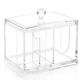 

Toothpick Makeup Storage Case Stick Swab Clear Holder Cotton Bud Acrylic Dustproof